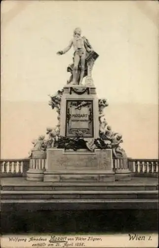 Ak Wien 1 Innere Stadt, Mozartdenkmal von Viktor Tilgner