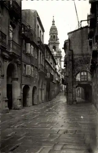 Ak Santiago de Compostela Galicien Spanien, Rua del Villar, Villar Street