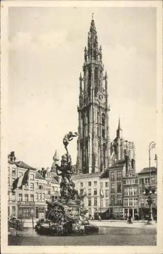 Ak Antwerpen Antwerpen Flandern, Kathedrale, Grand'Place