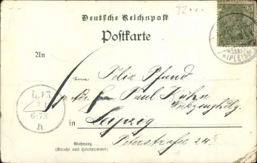 Litho Rinteln an der Weser, Klippenturm, Brücke, Trachten