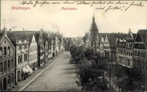 Ak Stadthagen in Niedersachsen, Marktplatz