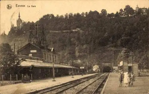 Ak Esneux Wallonien Lüttich, Bahnhof