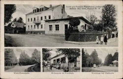 Ak Lindhardt Naunhof Sachsen, Hotel Pension Forsthaus Lindhardt, Waldpromenade, Kolonnade