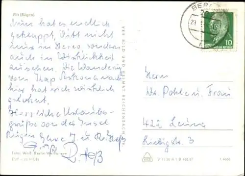 Ak Vitt Putgarten auf Rügen, Wohnhäuser, Boot