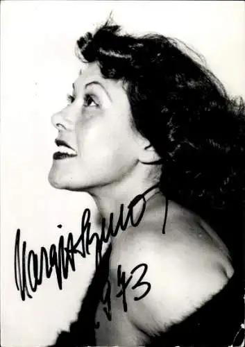 Ak Schauspielerin Margit Symo, Portrait, Autogramm