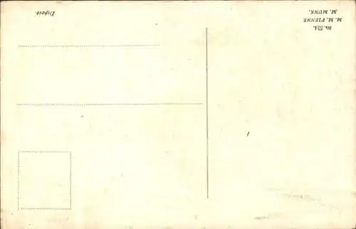 Künstler Ak Mann in einem schneebedeckten Zeppelin