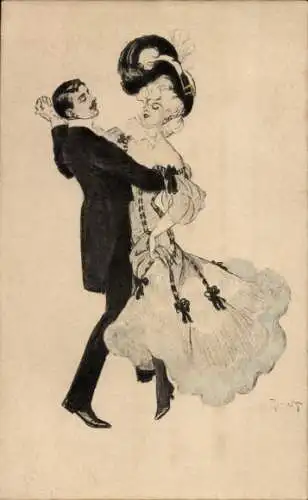 Jugendstil Künstler Ak Paar beim Tanz, Simplicissimus 1 5