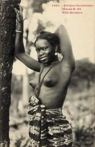 Ak Afrique Occidentale, Fille Soussou