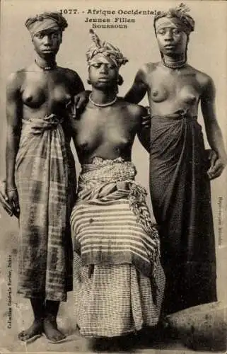 Ak Afrique Occidentale, Jeunes Filles Soussous, Afrikanerinnen, Barbusig