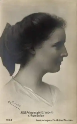 Ak Prinzessin Elisabeth von Rumänien, Portrait