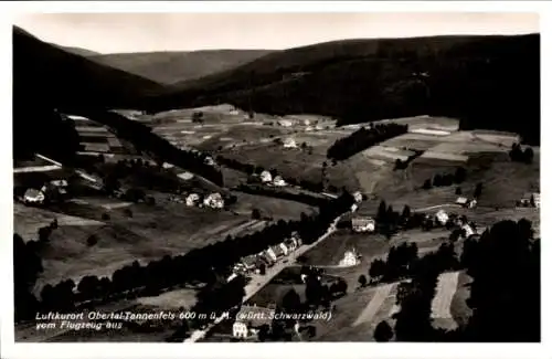 Ak Buhlbach Baiersbronn im Schwarzwald, Tannenfels, Fliegeraufnahme