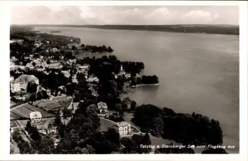 Ak Tutzing am Starnberger See Oberbayern, Fliegeraufnahme