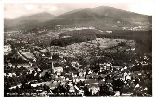 Ak Müllheim in Baden, Panorama, Hochblauen, Fliegeraufnahme