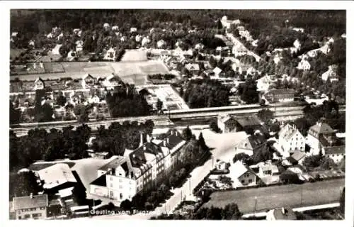 Ak Gauting in Oberbayern, Fliegeraufnahme