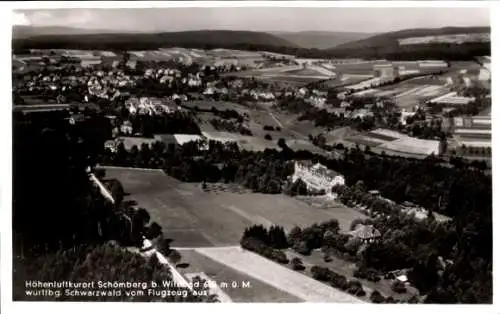 Ak Schömberg im Schwarzwald Württemberg, Fliegeraufnahme