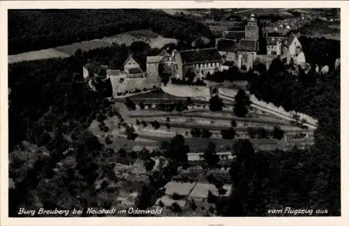 Ak Neustadt Breuberg im Odenwald, Burg Breuberg, Fliegeraufnahme