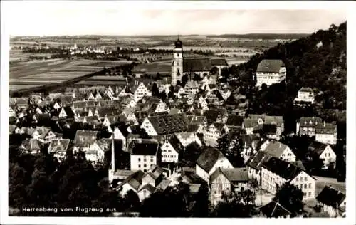 Ak Herrenberg in Württemberg, Fliegeraufnahme, Kirche