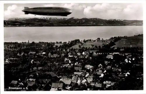 Ak Kressbronn am Bodensee, Fliegeraufnahme, Zeppelin