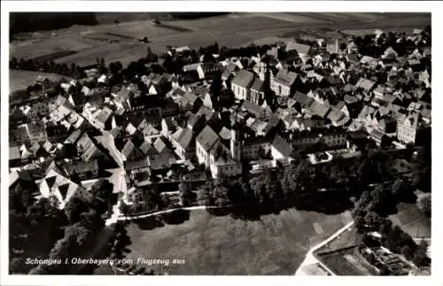 Ak Schongau in Oberbayern, Fliegeraufnahme, Stadtpanorama