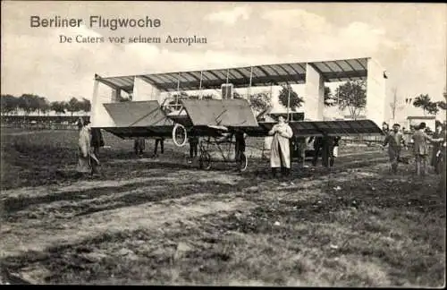 Ak Berliner Flugwoche, De Caters vor seinem Aeroplan