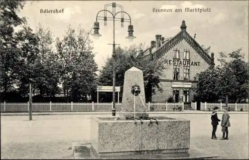 Ak Berlin Treptow Adlershof, Brunnen am Marktplatz