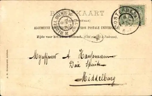 Passepartout Ak Arnhem Gelderland Niederlande, Rijnkade