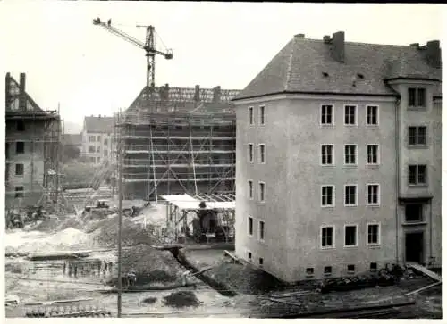 Foto Zwickau in Sachsen, Franz-Mehring-Straße, Baustelle, Wohnhäuser