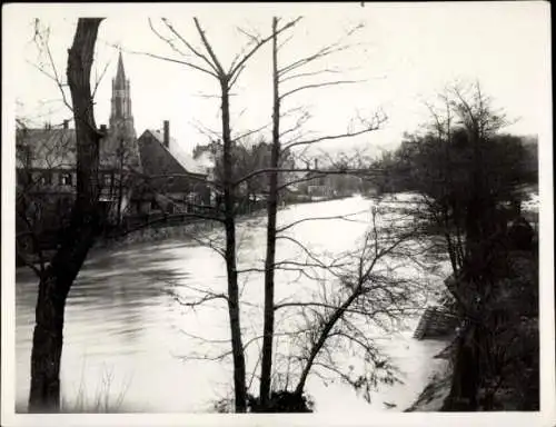 Foto Bockwa Zwickau in Sachsen, Hochwasser, Kirche