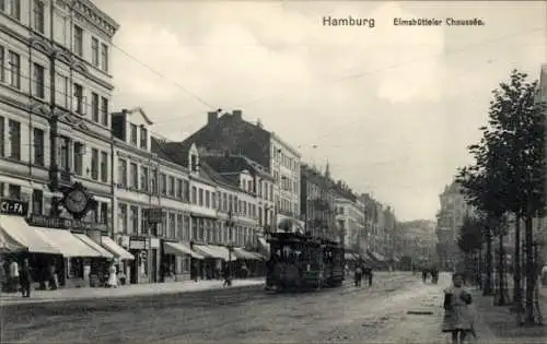 Ak Hamburg Eimsbüttel, Eimsbütteler Chaussee, Straßenbahn