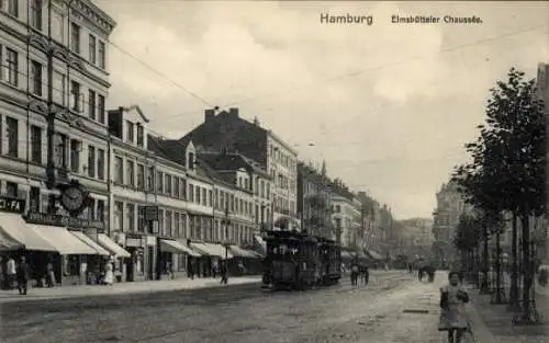 Ak Hamburg Eimsbüttel, Eimsbütteler Chaussee, Straßenbahn