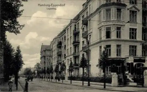 Ak Hamburg Nord Eppendorf, Logestieg, Straßenpartie