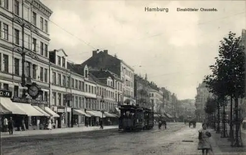 Ak Hamburg Eimsbüttel, Eimsbütteler Chaussee, Straßenbahn