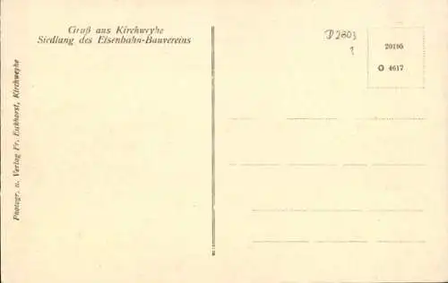 Ak Kirchweyhe Weyhe Niedersachsen, Siedlung des Eisenbahn-Bauvereins