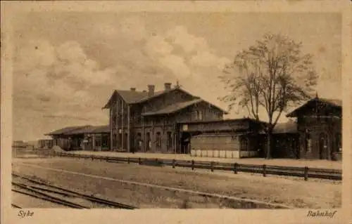 Ak Syke in Niedersachsen, Bahnhof, Gleisansicht