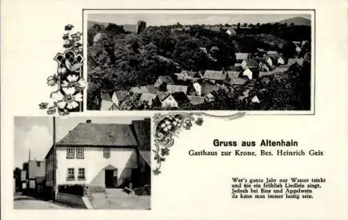 Ak Altenhain Bad Soden am Taunus Hessen, Gasthaus zur Krone, Totalansicht