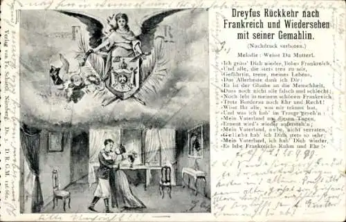 Lied Ak Dreyfus Rückkehr nach Frankreich und Wiedersehen mit seiner Gemahlin