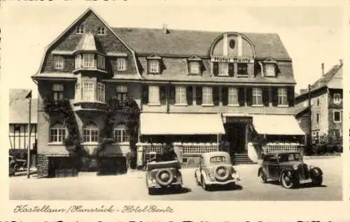 Ak Kastellaun im Hunsrück, Hotel Bentz, Autos