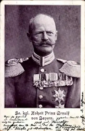 Ak Prinz Arnulf von Bayern, Portrait in Uniform, Orden