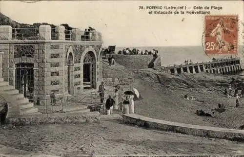 Ak Pornic Loire Atlantique, Coin de Plage, Estacade de la Noeveillard