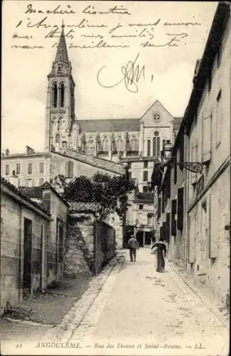 Ak Angoulême Charente, Rue des Dames, Kirche St. Ausone