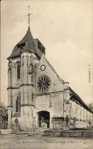 Ak Mont Saint Aignan Seine Maritime, Kirche