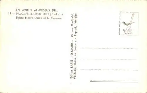 Ak Nogent le Rotrou Eure et Loir, Eglise Notre Dame, Caserne