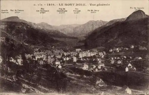 Ak Le Mont Dore Puy de Dôme, Gesamtansicht, Puy Ferrand