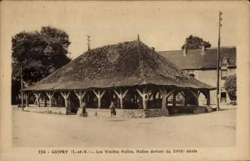 Ak Guipel, Les Vieilles Halles, Halles datant du XVII siecle