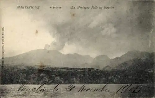 Ak Martinique, Mont Pelé, Vulkanausbruch