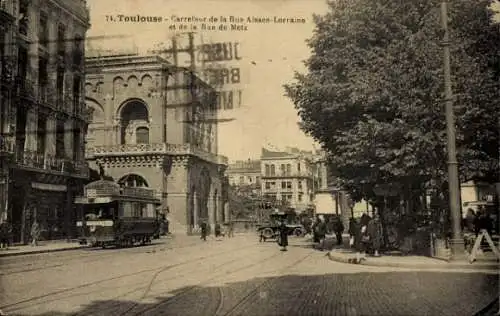 Ak Toulouse Haute Garonne, Carrefour de la Rue Alsace-Lorraine et de la Rue de Mots