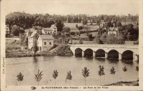 Ak Saint Victurnien Haute Vienne Le Pont et les Villas