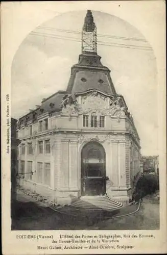 Ak Poitiers Vienne, L'Hotel des Postes et Telegraphes, Rue des Ecossais des Basses-Troilles