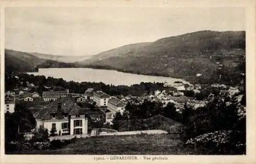 Ak Gérardmer Lothringen Vosges, Panorama, See