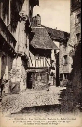 Ak Quimperlé Finistère, Rue Dom-Maurice